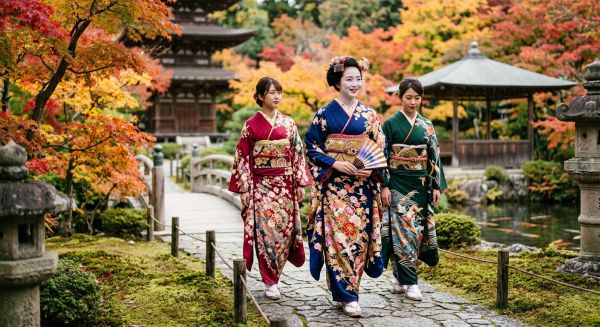 Découvrez les élégants kimonos en soie pour femme